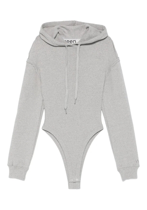 Open YY hooded bodysuit - Grey