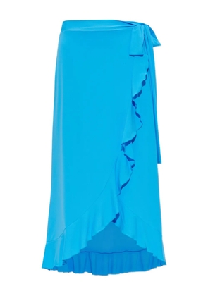 Melissa Odabash ruffled-trim tie-fastening midi skirt - Blue