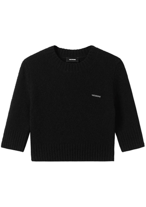 We11done Cropped knitted top - Black