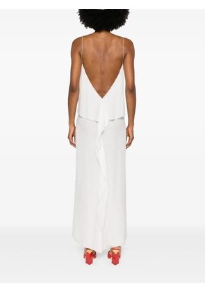 Alexander McQueen rose-print maxi dress - White