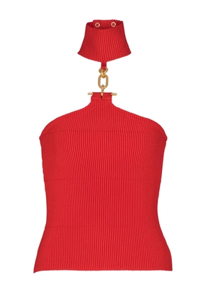 Balmain embellished-detail top - Red