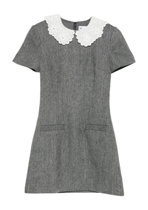 Self-Portrait herringbone mini dress - Grey
