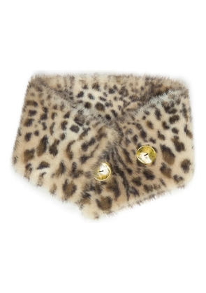 Bimba y Lola button leopard scarf - Neutrals