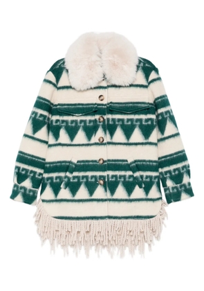 Ava Adore Faux Fur Fringe Coat - Green