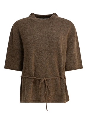 UMARMUNG belted knitted top - Brown