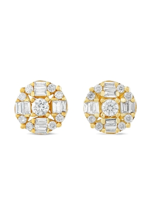 LB Exclusive 14K yellow gold diamond cluster earring