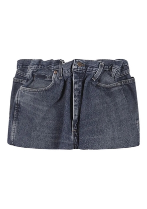 ALL IN scrunch denim mini skirt - Blue
