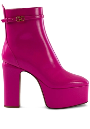Valentino Garavani 120mm platform buckle boots - Pink