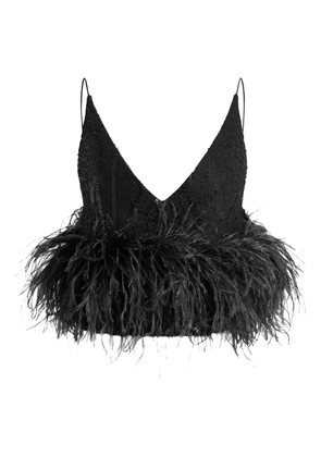 16Arlington lace feather poppy top - Black