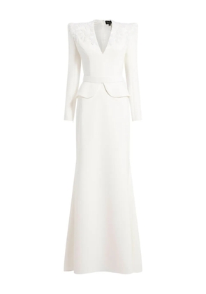 Jenny Packham Night Flowering beaded maxi dress - White