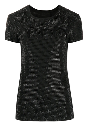 Philipp Plein Crystal Plein embroidered T-Shirt - Black