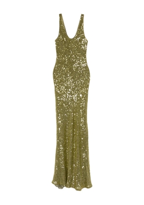 Galvan London sequin valletta gown maxi dress - Green