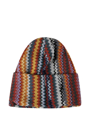 Missoni zigzag-pattern beanie hat - Orange