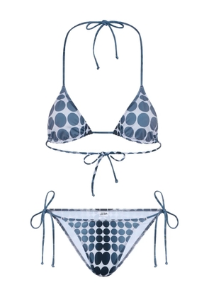 Jean Paul Gaultier dots-print tie bikini set - Grey