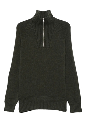 Fay half-zip elbow-patch sweater - Green