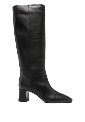 Fabio Rusconi square-toe heeled knee-high boots - Black