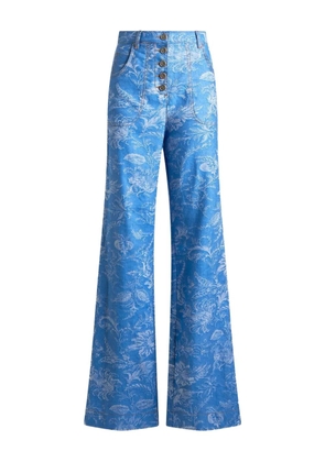 ETRO button-fastening printed jeans - Blue