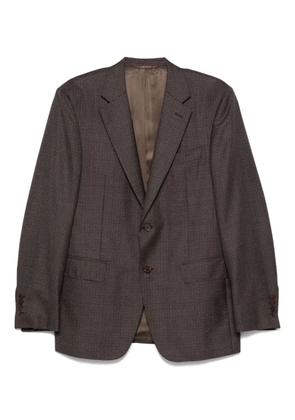 Canali checked two-button blazer - Brown