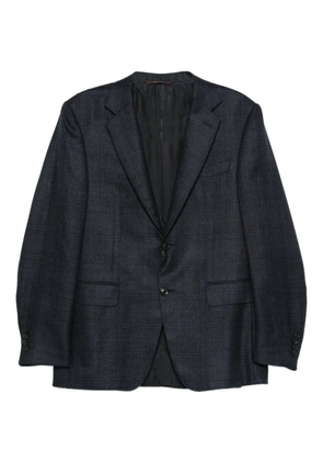 Canali checked two-button blazer - Blue