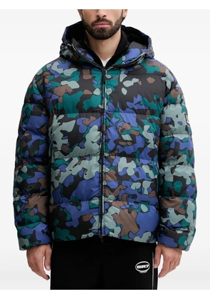 Ea7 Emporio Armani camouflage hooded jacket - Blue