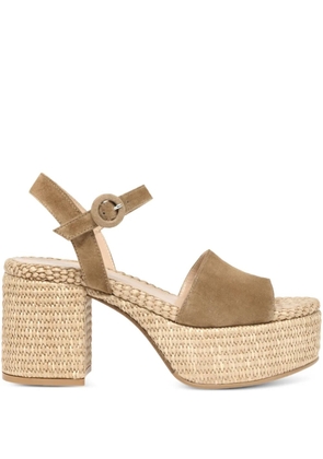 Gianvito Rossi 75mm Carol buckle-suede sandals - Brown