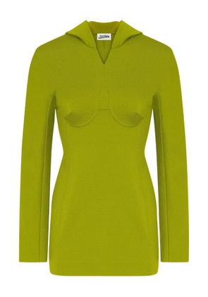 Jean Paul Gaultier hooded long-sleeves mini dress - Green