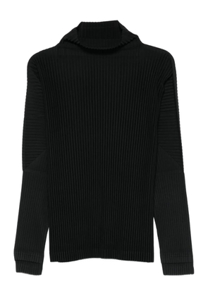 Homme Plissé Issey Miyake roll-neck ribbed top - Black