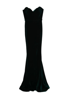 CRISTALLINI Enya sweetheart velvet maxi dress - Green