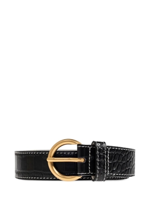 DUKE & DEXTER Ellis croc-effect belt - Black