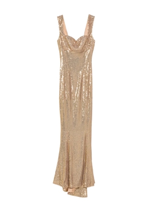 SILK LOVE & LACE Annabel sequin maxi dress - Gold