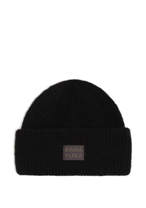 Bimba y Lola logo-patch beanie - Black
