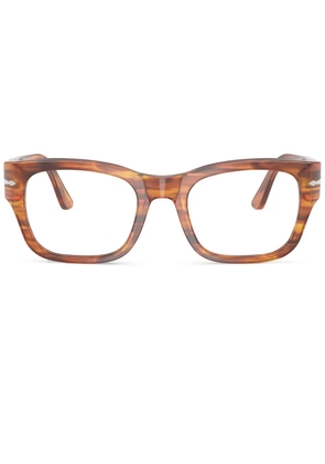 Persol stripe detailing square frame glasses - Brown