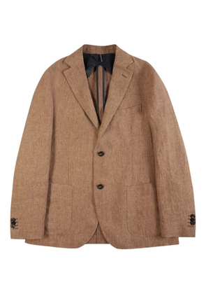 Incotex single-breasted linen jacket - Brown