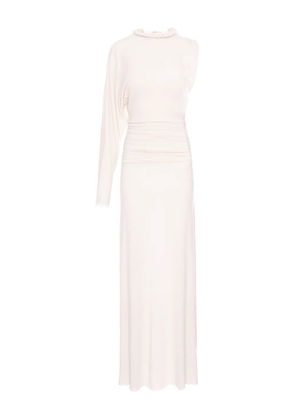 MANURÍ Didi one-sleeve ruffled dress - Neutrals