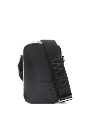 Loewe Pre-Owned 2010s embossed-logo leather crossbody bag - Black