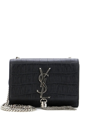 Saint Laurent Pre-Owned Classic Monogram Tassel Crocodile Embossed Leather Small crossbody bag - Black