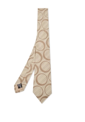 Emporio Armani Pre-Owned 2000s circle-pattern silk tie - Neutrals