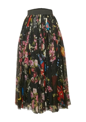 Dolce & Gabbana Pre-Owned floral-print pleated midi skirt - Black