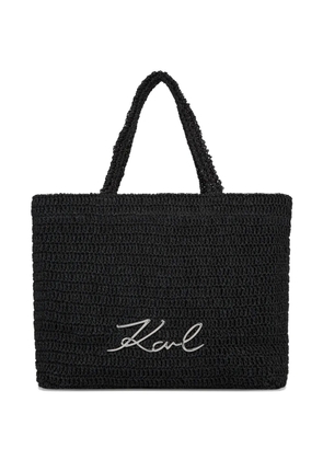 Karl Lagerfeld crochet beach bag - Black