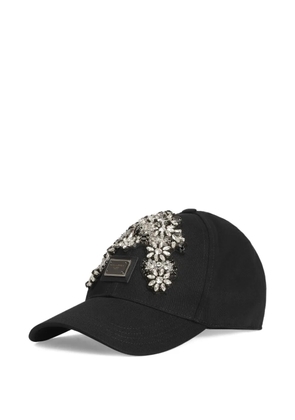 Dolce & Gabbana floral appliqué plaque cap - Black