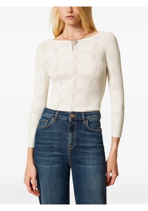 TWINSET ribbed top - White