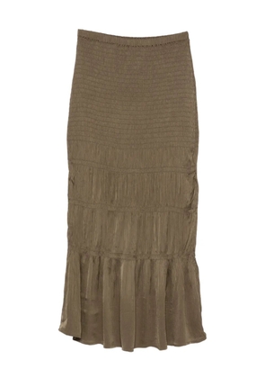 By Malene Birger Ilona shirred ruffled maxi skirt - Green