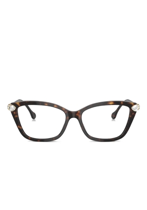 Swarovski Eyewear crystal-embellished cat eye-frame glasses - Brown