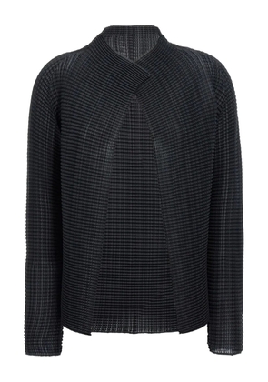 Issey Miyake pleated long-sleeved cardigan - Black