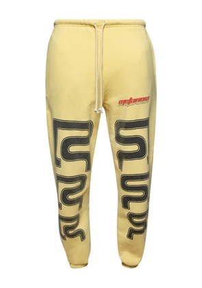 RRR123 drawstring graphic-print trousers - Yellow