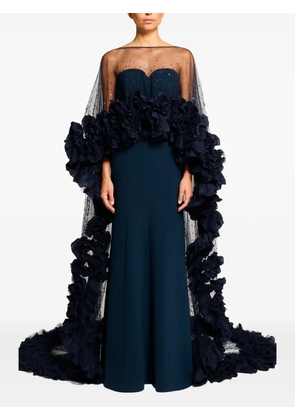 Jenny Packham ruffle-detailed maxi dress - Blue