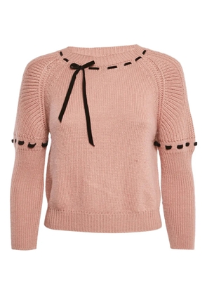 Miu Miu Pre-Owned bow-detail sweater - Pink