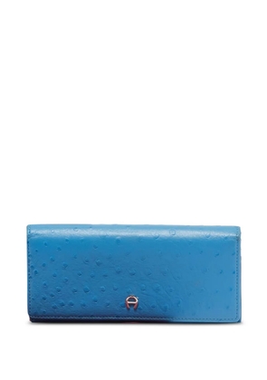Aigner Vintage Continental ostrich-embossed leather wallet - Blue