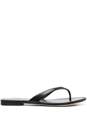 Tory Burch Classic leather flip flops - Black