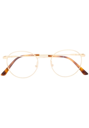 Calvin Klein round-frame tortoiseshell glasses - Gold